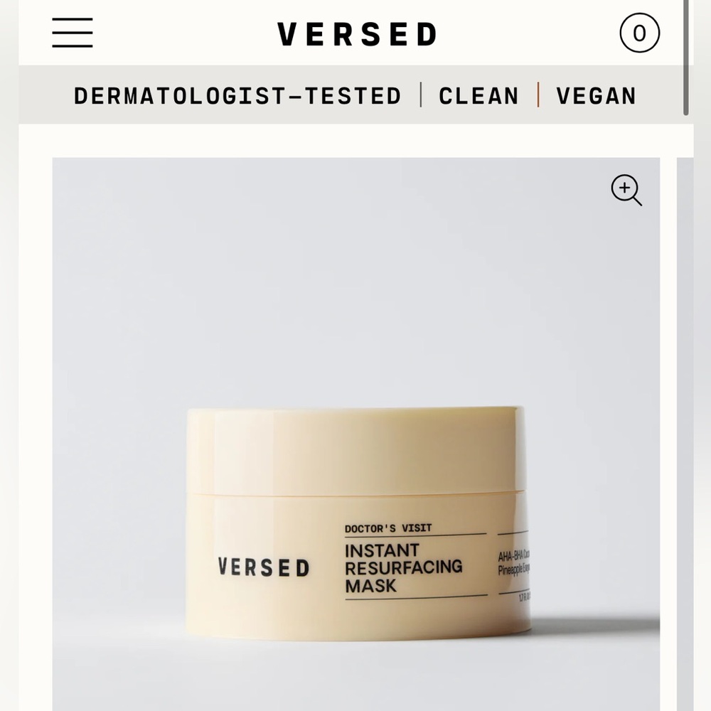 NIB Versed Doctor’s Visit Instant Resurfacing Mask